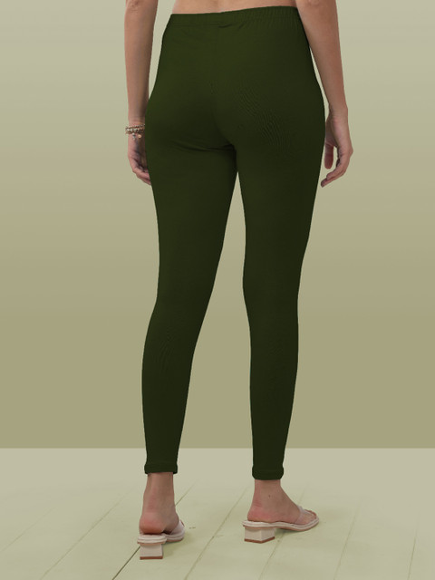 LYRA Women Green Solid Ankle-Length Leggings - Image 4