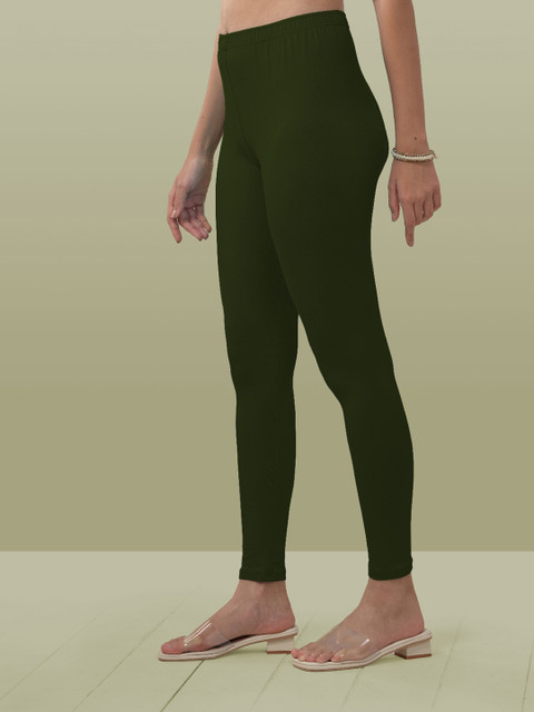 LYRA Women Green Solid Ankle-Length Leggings - Image 3