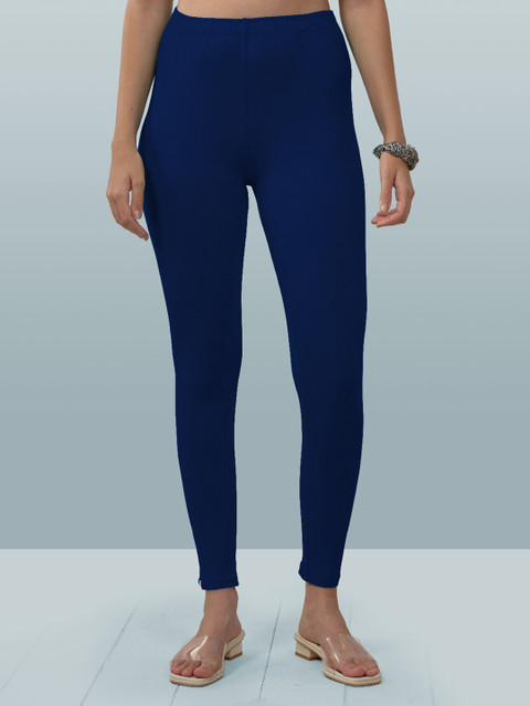 LYRA Women Blue Solid Ankle Length Leggings
