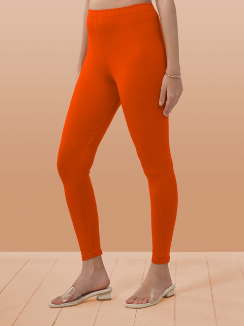 LYRA Women Orange Ankle Length Leggings - Image 3