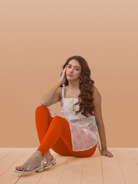 LYRA Women Orange Ankle Length Leggings - Image 5
