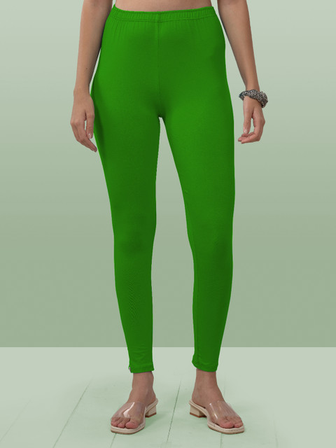 LYRA Women Green Solid Ankle-Length Leggings