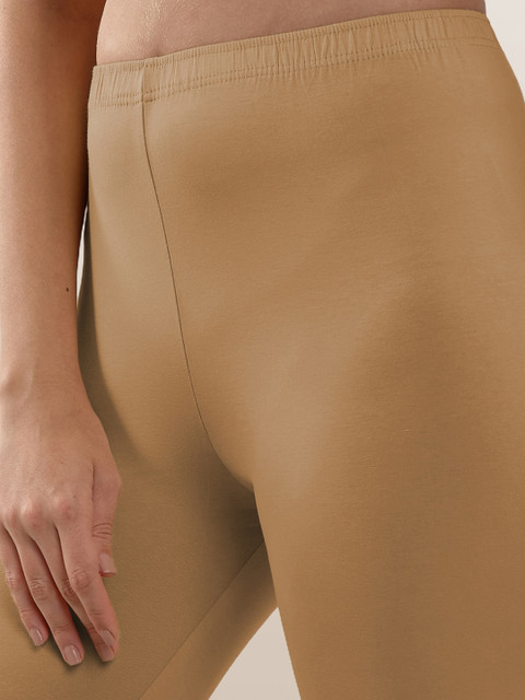 LYRA Women Beige Solid Ankle-Length Leggings - Image 7