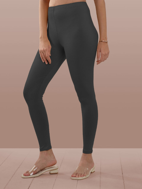 LYRA Women Smoke Grey Solid Ankle Length Leggings - Image 3