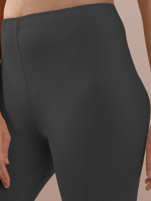 LYRA Women Smoke Grey Solid Ankle Length Leggings - Image 7