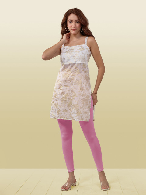 LYRA Women Pink Solid Ankle Length Leggings - Image 6