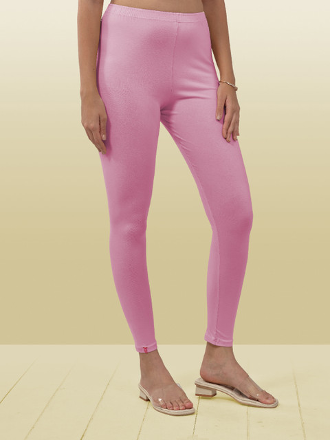 LYRA Women Pink Solid Ankle Length Leggings - Image 2