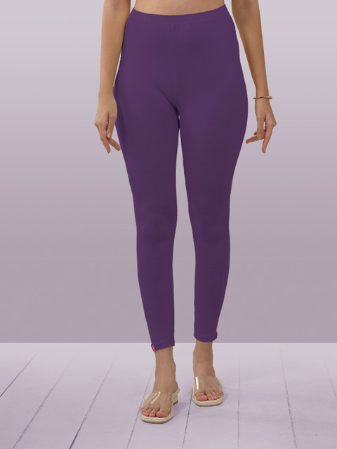 LYRA Women Purple Solid Ankle Length Leggings