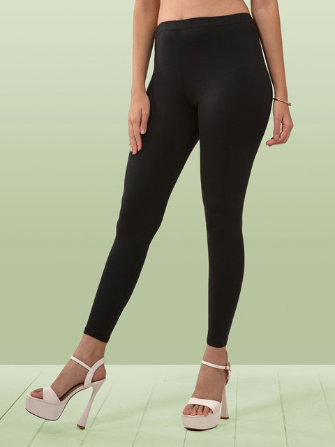 LYRA Women Black Solid Ankle Length Leggings - Image 3