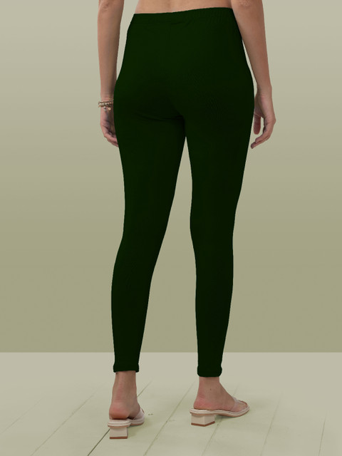 LYRA Women Green Solid Ankle Length Leggings - Image 4