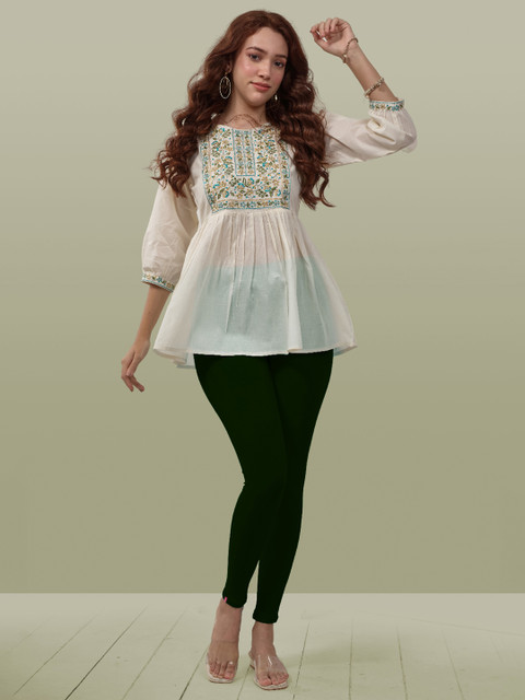 LYRA Women Green Solid Ankle Length Leggings - Image 5