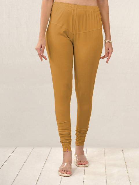 LYRA Women Nude Solid Churidar Length Leggings - Image 2