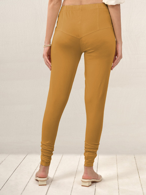 LYRA Women Nude Solid Churidar Length Leggings - Image 5