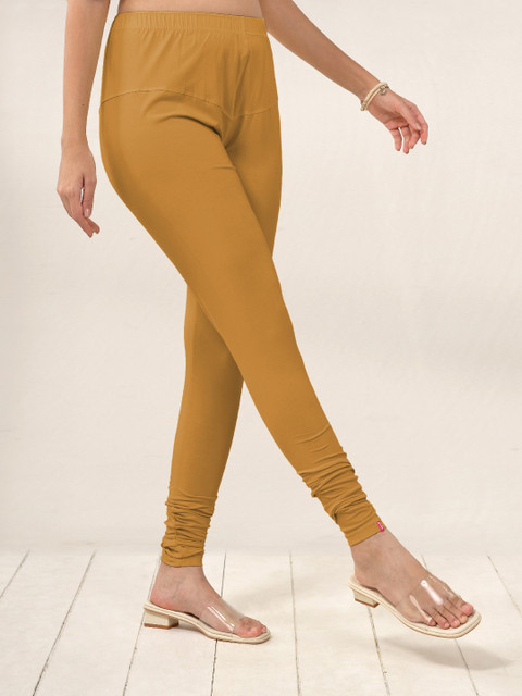 LYRA Women Nude Solid Churidar Length Leggings - Image 3