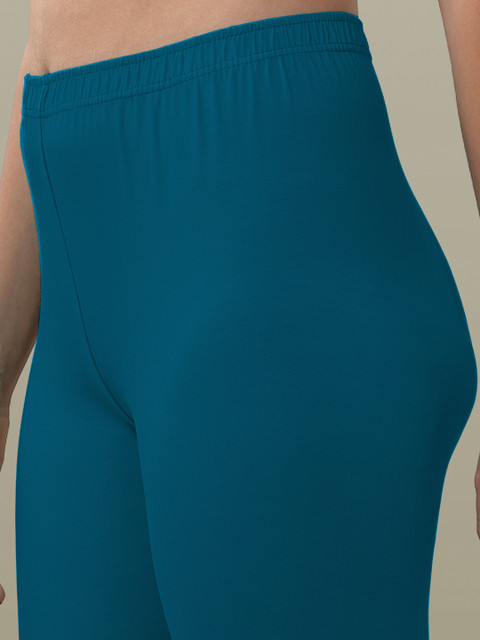 LYRA Women Turquoise Blue Solid Ankle Length Leggings - Image 7