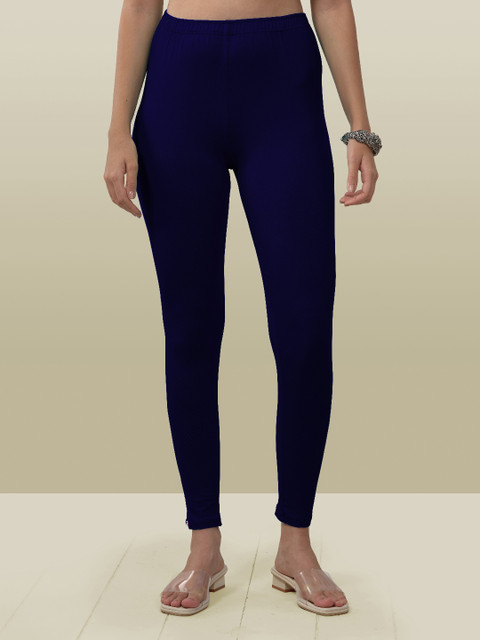 LYRA Women Blue Solid Ankle Length Leggings - Image 2