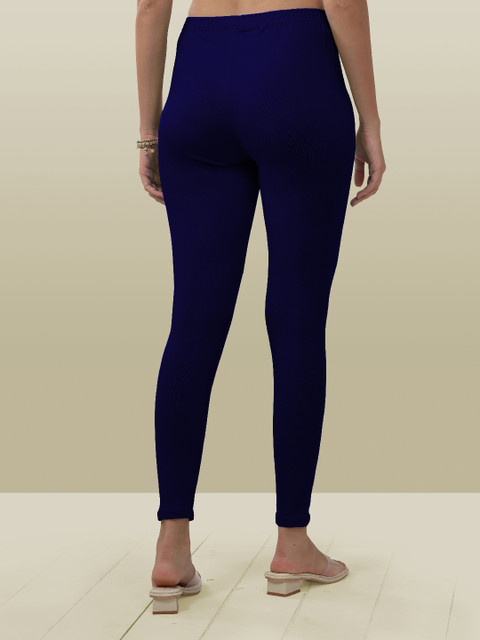 LYRA Women Blue Solid Ankle Length Leggings - Image 5