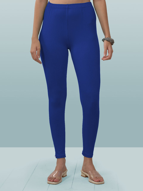 LYRA Women Blue Solid Ankle Length Leggings