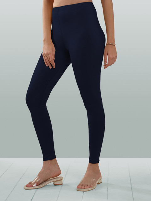 LYRA Women Navy Blue Solid Ankle Length Leggings - Image 3