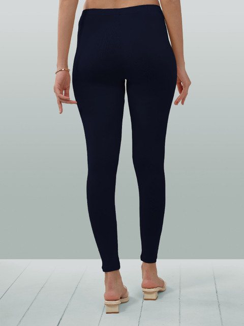 LYRA Women Navy Blue Solid Ankle Length Leggings - Image 4
