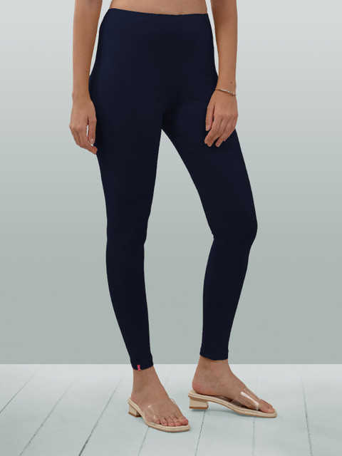 LYRA Women Navy Blue Solid Ankle Length Leggings - Image 2