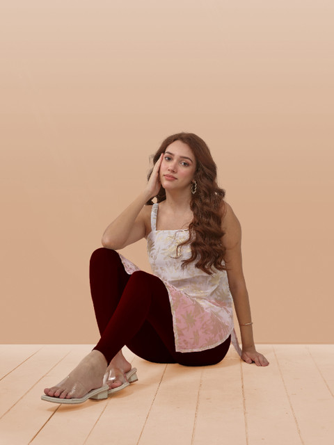 LYRA Women Maroon Solid Ankle Length Leggings - Image 5