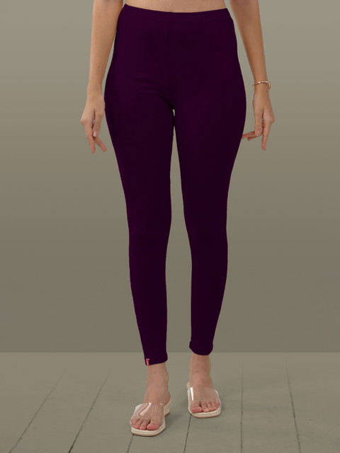 LYRA Women Violet Solid Ankle-Length Leggings