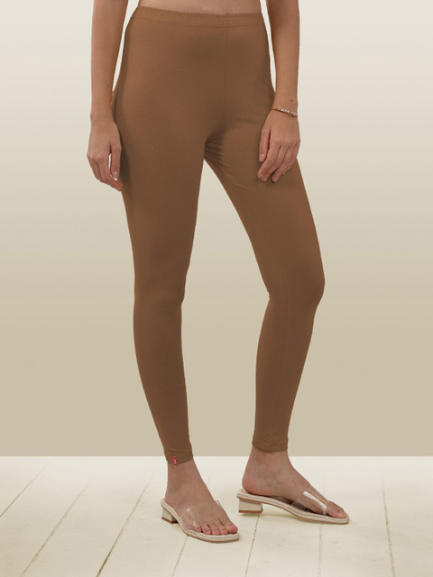 LYRA Women Brown Solid Ankle Length Leggings - Image 2