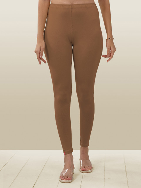 LYRA Women Brown Solid Ankle Length Leggings