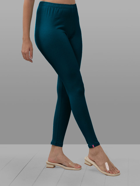 LYRA Women Green Solid Ankle Length Leggings - Image 2