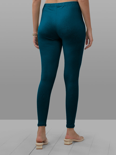LYRA Women Green Solid Ankle Length Leggings - Image 4