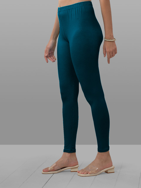 LYRA Women Green Solid Ankle Length Leggings - Image 3