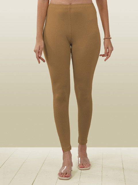 LYRA Women Brown Solid Ankle Length Leggings