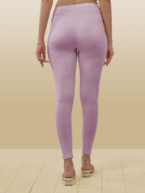 LYRA Women Rose Solid Cotton Ankle Length Leggings - Image 4