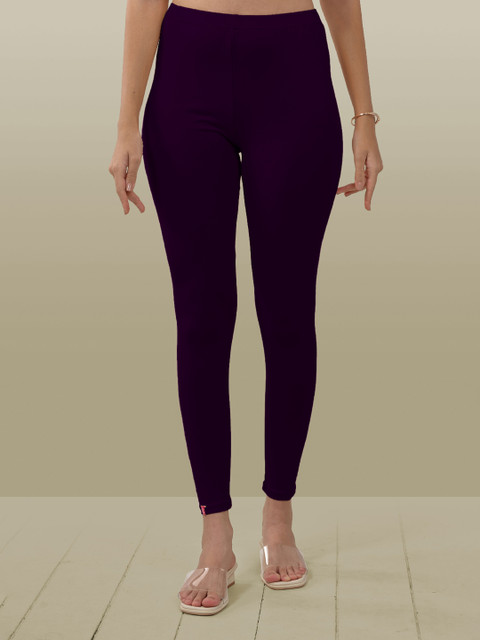LYRA Women Purple Solid Ankle Length Leggings