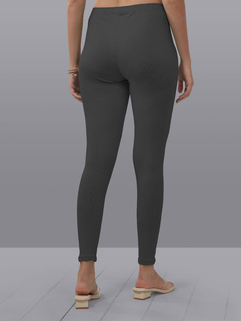 LYRA Women Charcoal Solid Ankle-Length Leggings - Image 4