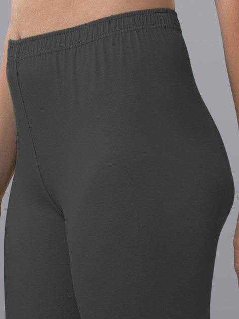 LYRA Women Charcoal Solid Ankle-Length Leggings - Image 7