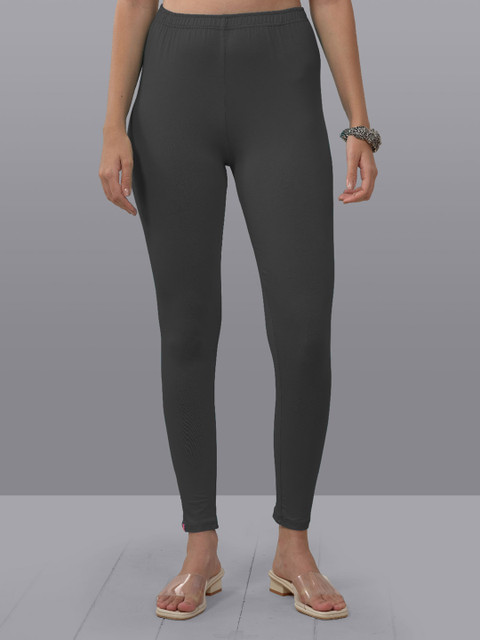 LYRA Women Charcoal Solid Ankle-Length Leggings