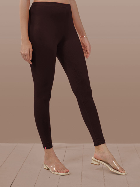 LYRA Women Brown Solid Ankle-Length Leggings - Image 2