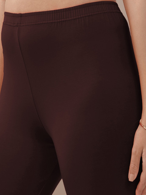 LYRA Women Brown Solid Ankle-Length Leggings - Image 7