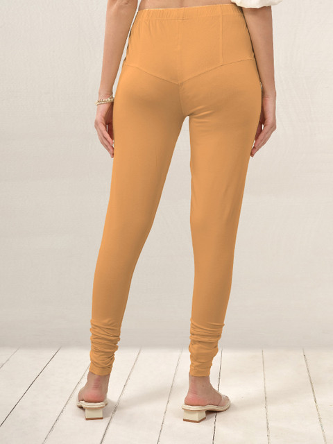 LYRA Women Khaki Solid Churidar-Length Leggings - Image 5