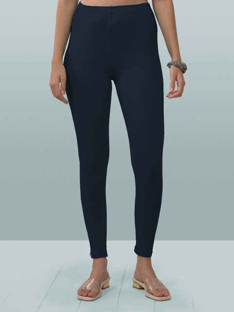 LYRA Women Navy Blue Solid Ankle-Length Leggings