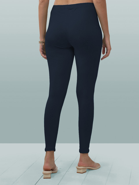 LYRA Women Navy Blue Solid Ankle-Length Leggings - Image 4