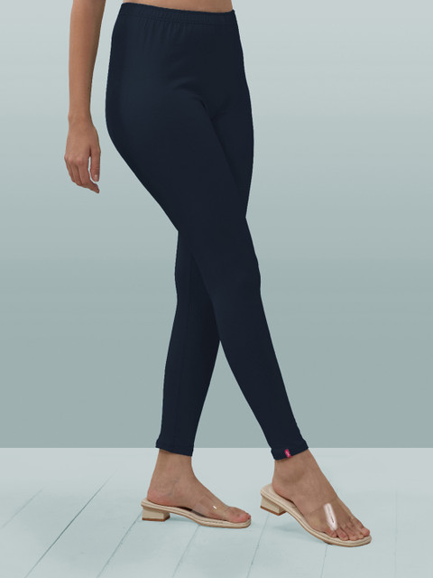 LYRA Women Navy Blue Solid Ankle-Length Leggings - Image 2