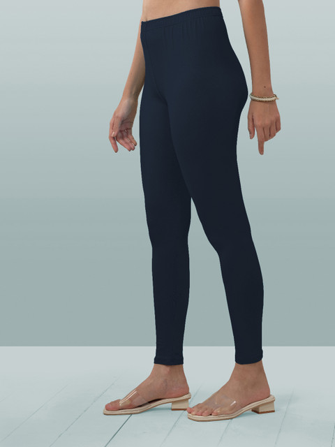 LYRA Women Navy Blue Solid Ankle-Length Leggings - Image 3