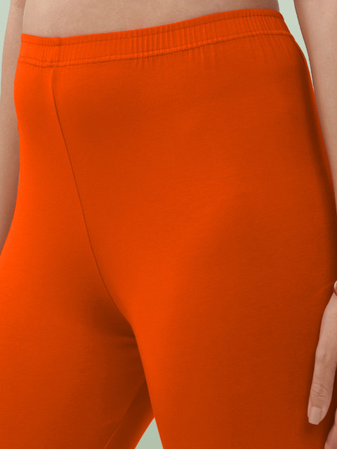 LYRA Women Orange Solid Ankle-Length Leggings - Image 7