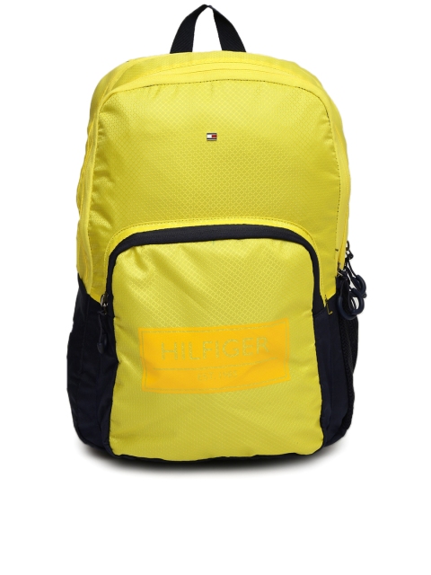 Tommy Hilfiger Unisex Yellow Self-Design Backpack