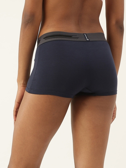 FREECULTR Women Navy Blue & Purple Pack Of 2 Solid AntiBacterial Micro Model Boy Shorts - Image 4