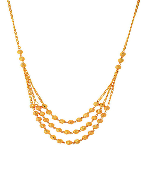 Jewar Mandi Gold-Toned & White Brass Gold-Plated Layered Necklace
