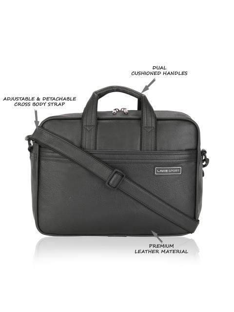 LAVIE SPORT Unisex Black Director Laptop Briefcase Bag - Image 5
